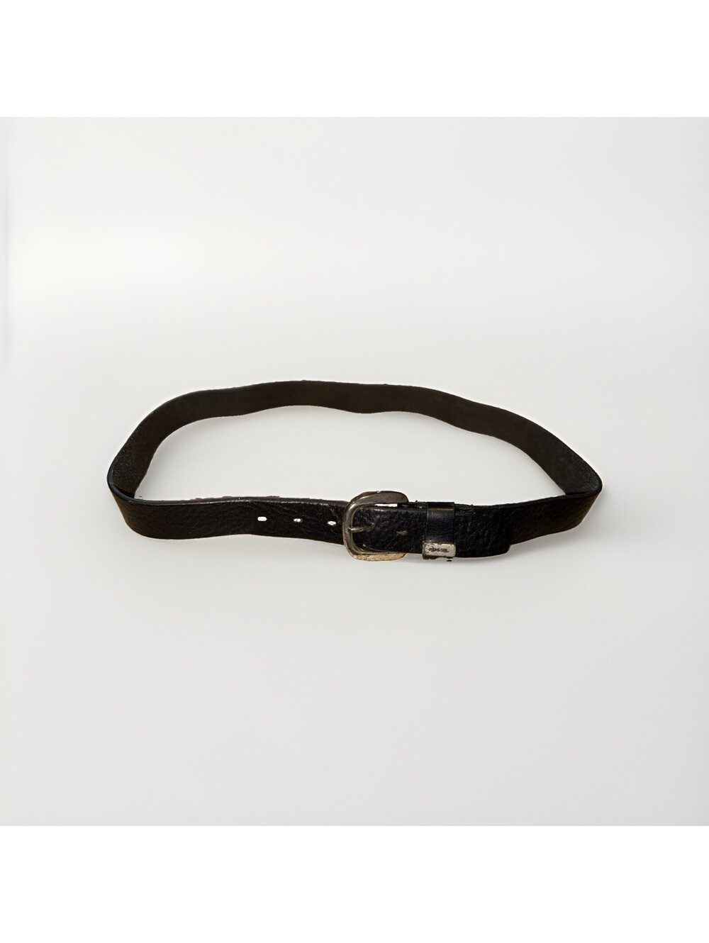 Fossil Women's Genuine Leather Belt Black/Silver Buckle